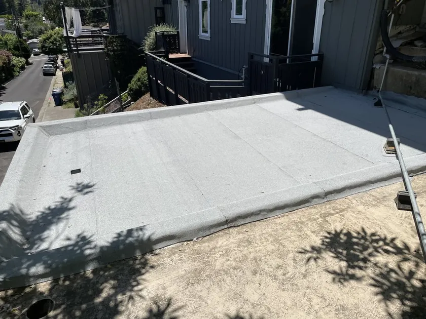 Completed flat roof on a Bay Area home
