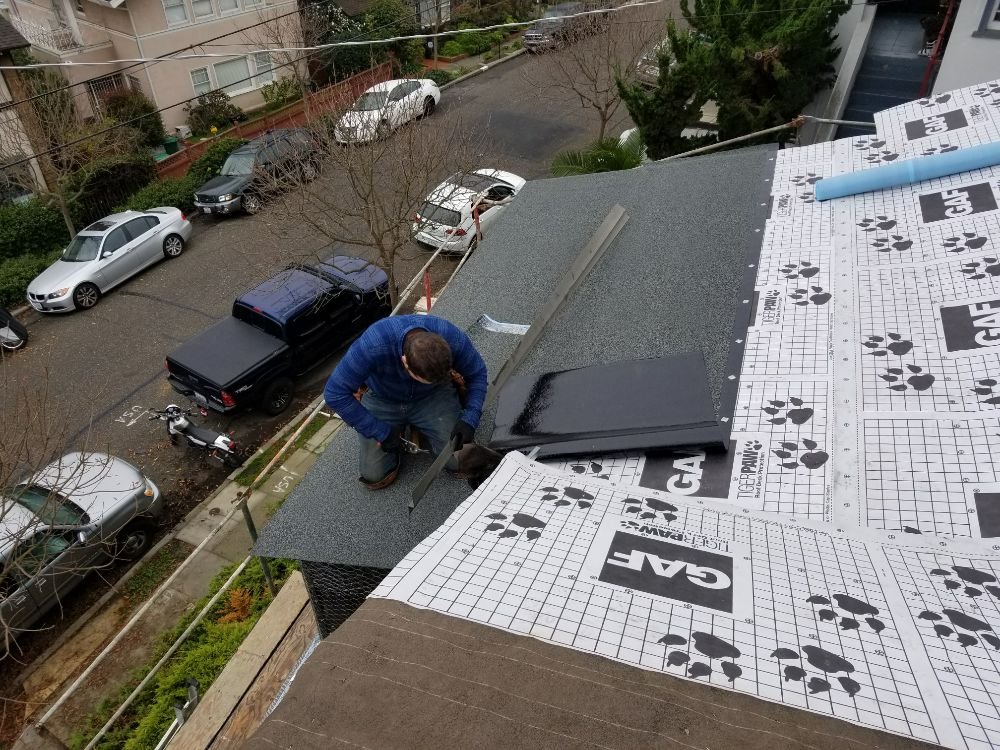Tile flashing work